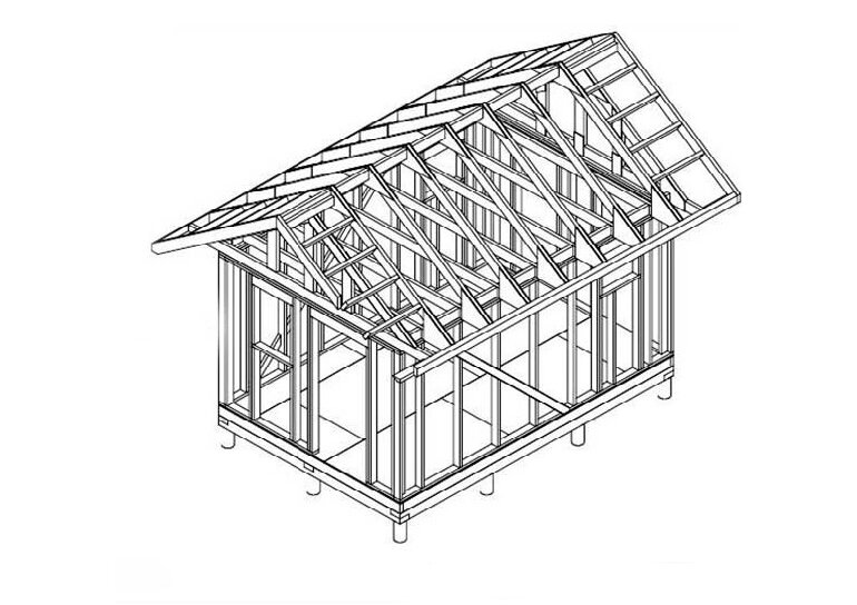 Односкатный сарай из дерева для дачи своими руками: чертежи, пошаговая инструкция