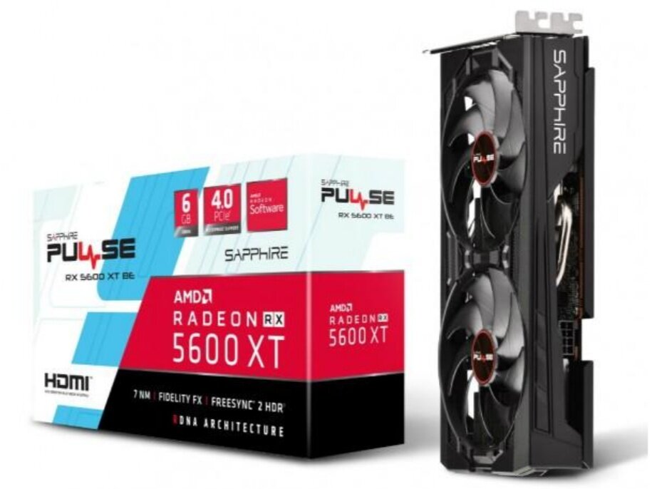 Radeon RX 5600 XT PULSE с длиной карты 230 мм и толщиной 2 слота