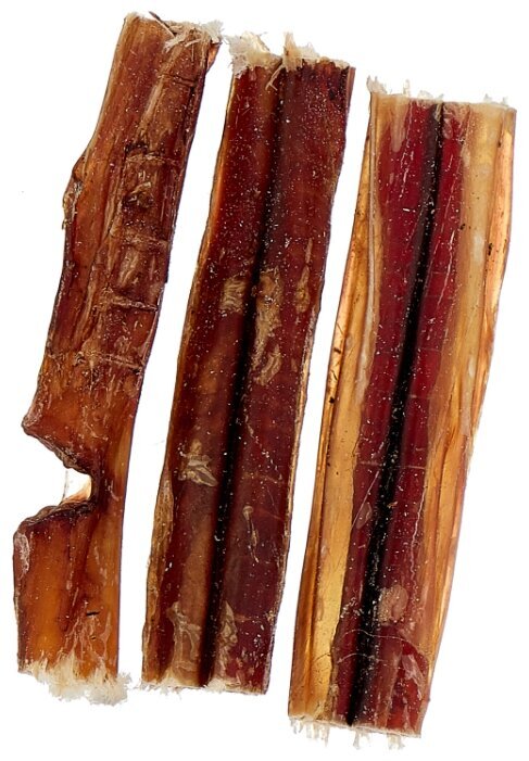 Бывает разного размера, в форме косички для более крупных собак.