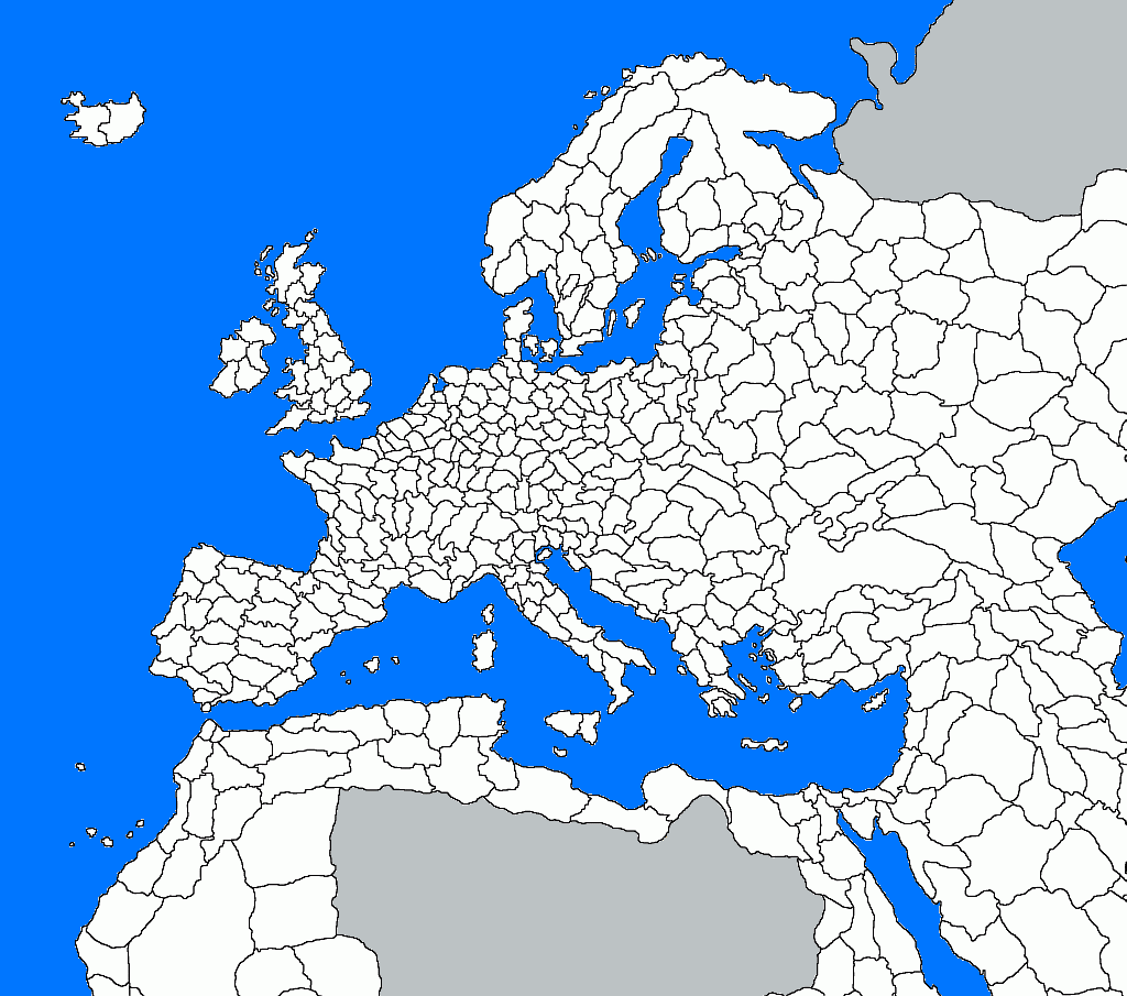 Карта европы белая для маппинга