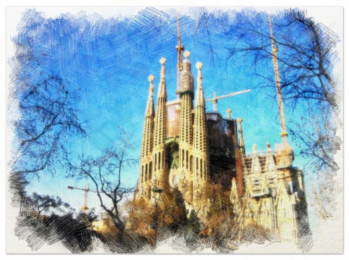 Барселона, февраль 2011, акварельные карандаши