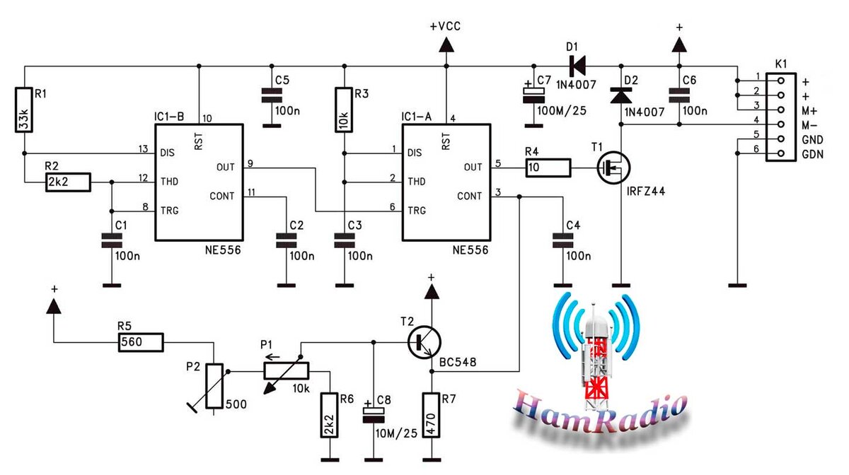Принципиальная схема контроллера двигателя