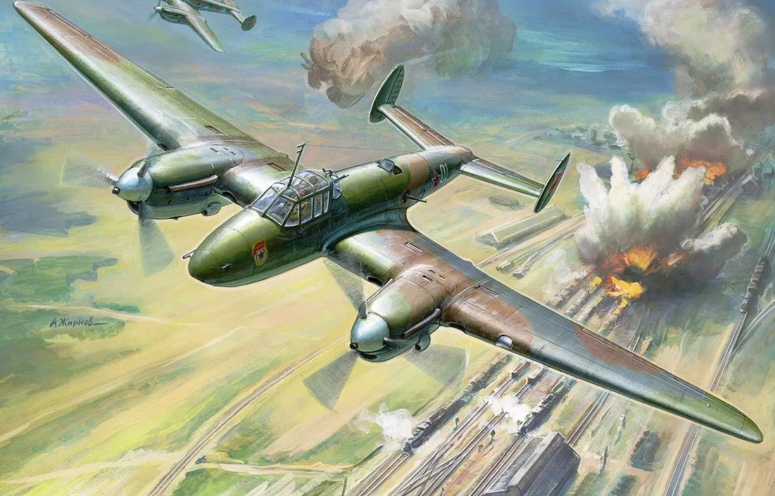 Следуя тогдашней авиационной моде в СССР быстро переделали высотный истребитель "100" в пикирующий бомбардировщик получивший название Пе-2.-2