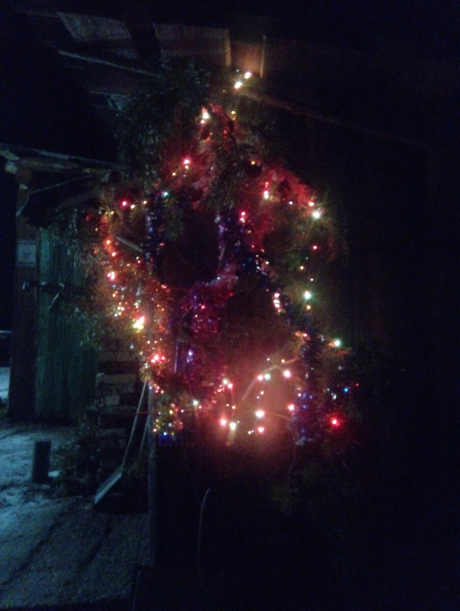 Даже сарай украсили