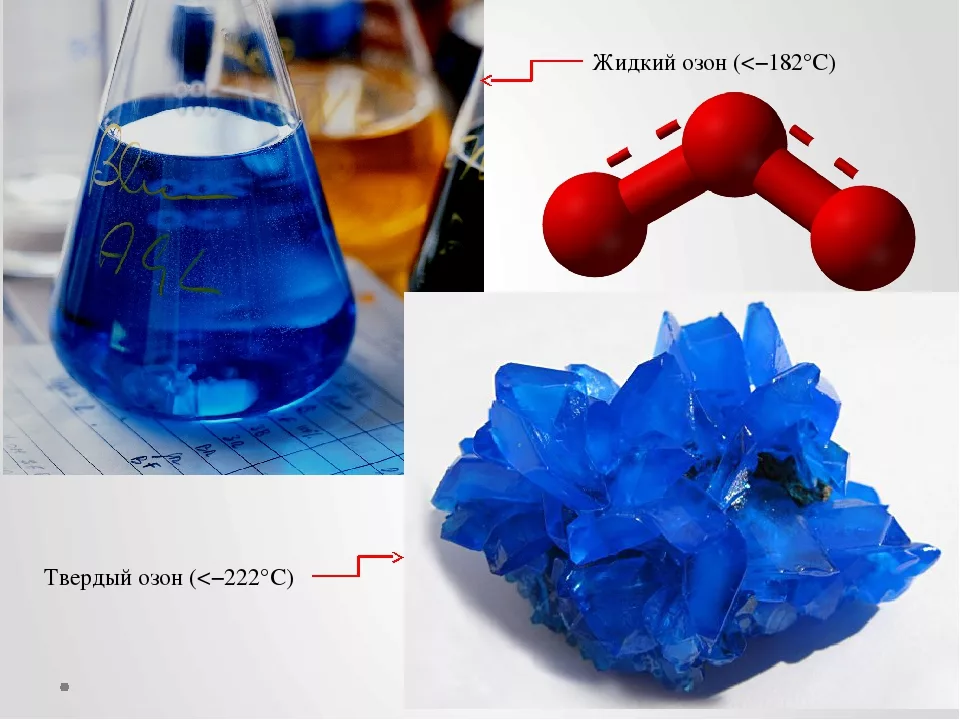 Озон голубое. Жидкий Озон. Жидкий кислород. Сжиженный Озон. Твердый Озон.