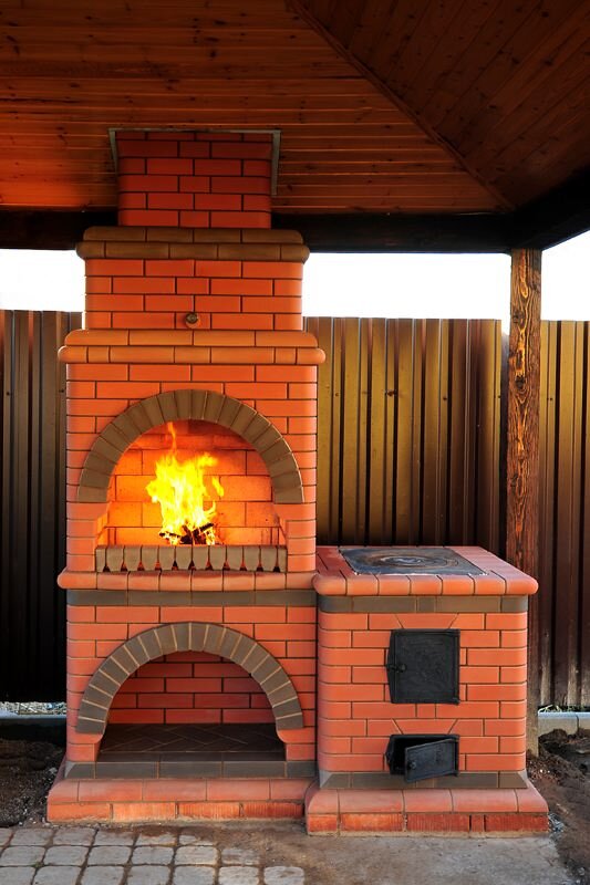 Мангал + печь для казана 