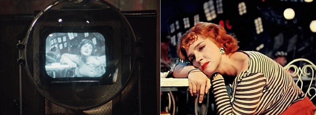 Кадр из фильма  «Покровские ворот» (1982) и кадр из фильма  «Убийство на улице Данте (1956). Скриншот. Источник - YouTube.