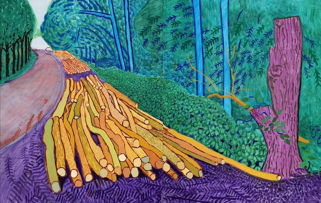 Девид Хокни "Поваленные деревья в Волдгейте", 2008.