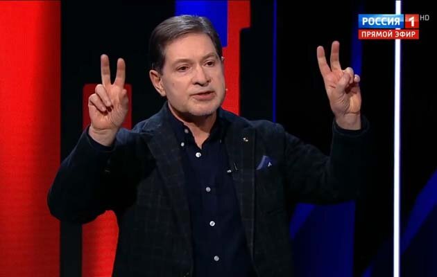 Андрей Олегович Безруков. Кадр из телепередачи "Воскресный вечер с Владимиром Соловьевым" от 21 февраля 2021 года.