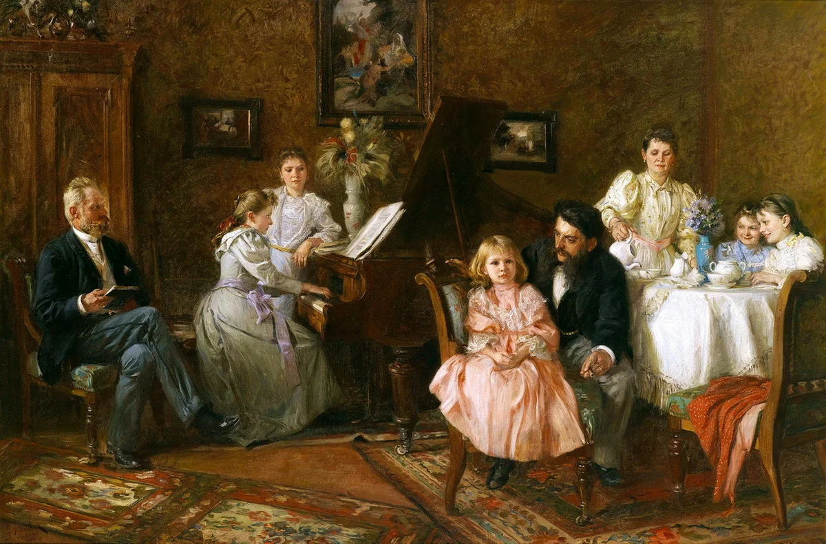 Бывшие дворяне. Франц Богумил Доубек. Чешский художник Franz Bohumil Doubek (Czech, 1865-1952). Дворянская семья 18 век Россия. Дворянская семья 19 века в России.