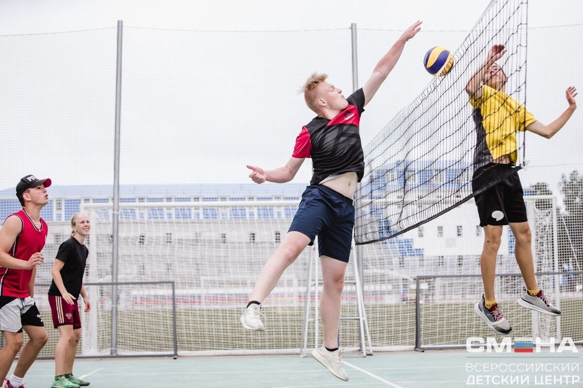 Соревнования по волейболу.