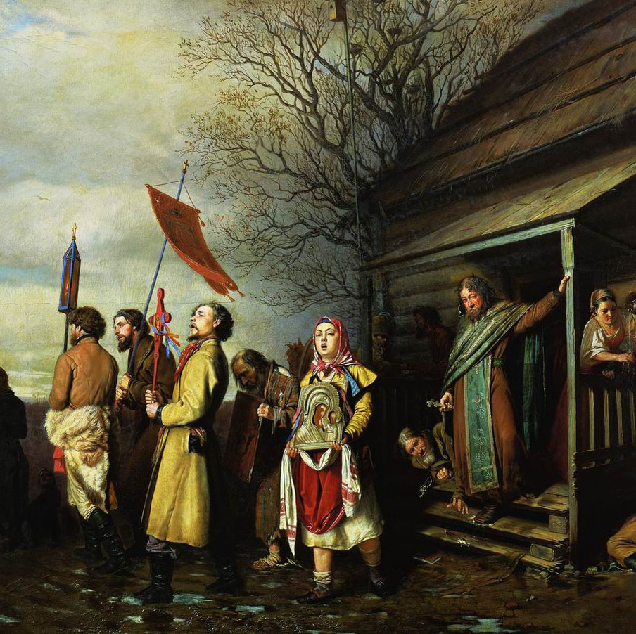 Василий Перов. Сельский крестный ход на Пасхе. 1861. Государственная Третьяковская галерея, Москва