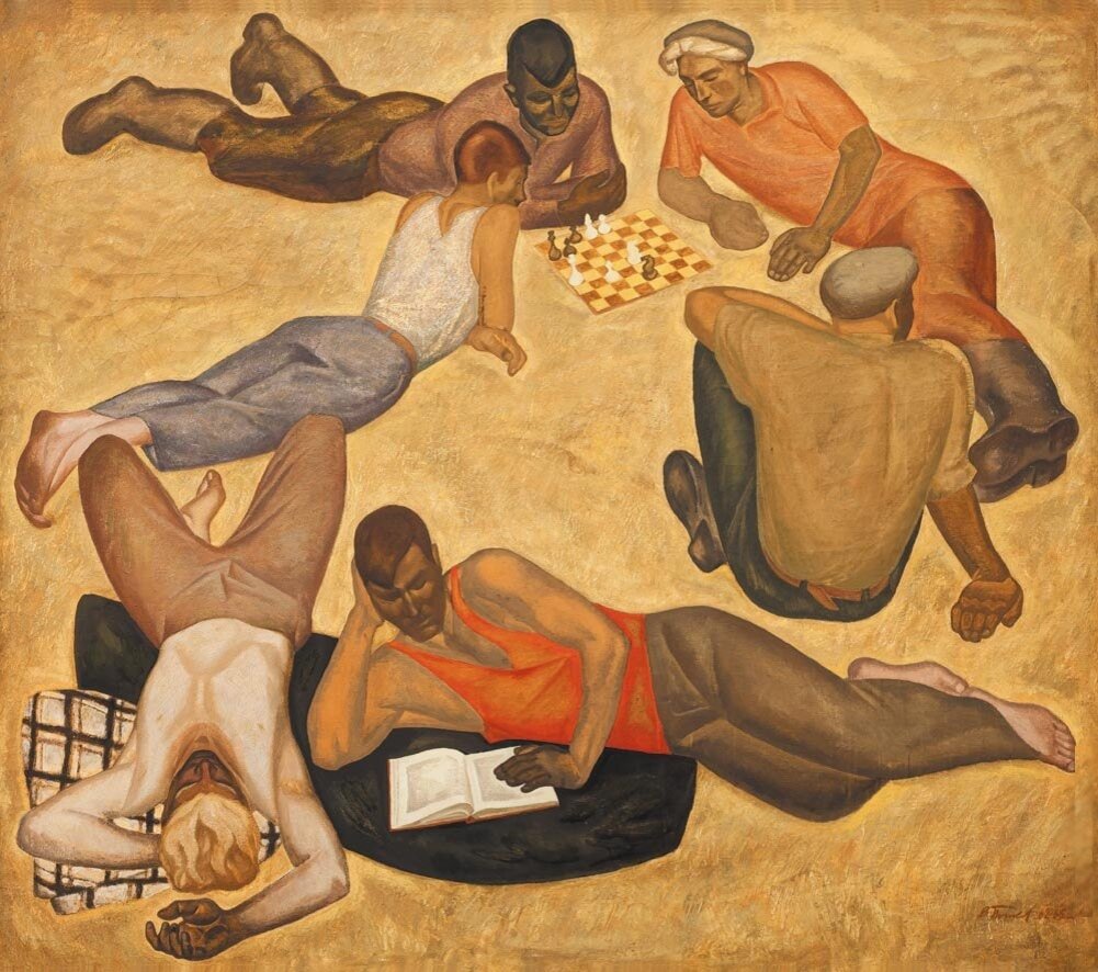 В.Е. Попков «Бригада отдыхает», 1965 © ГТГ