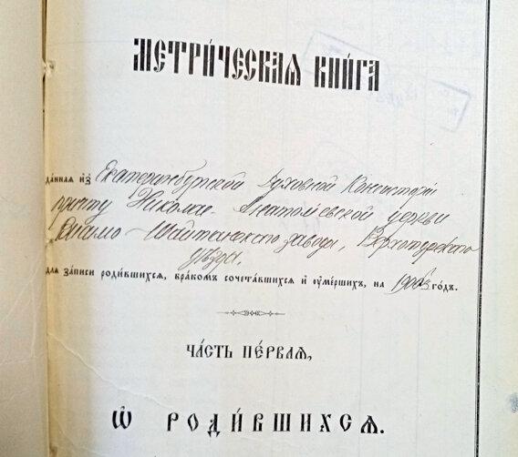 Запись из метрической книги Николае-Анатольевской церкви Висимо-Шайтанского завода за 1900 год