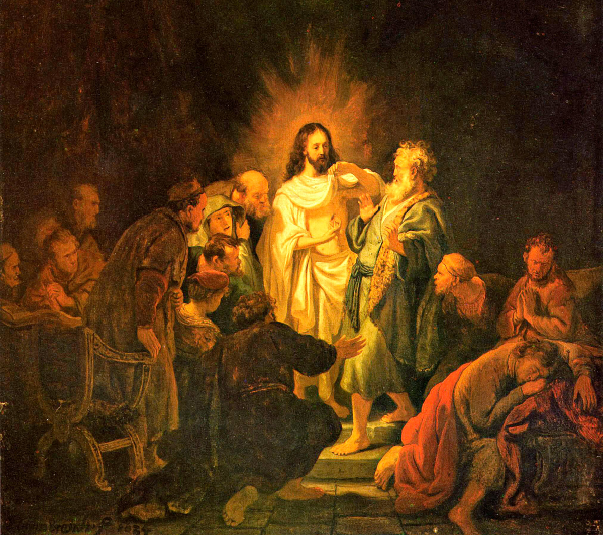 Рембрандт. Уверение Фомы. 1634