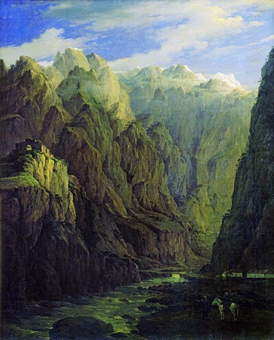 Дарьяльское ущелье. Н. Г. Чернецов. ГМИИ им. А.С. Пушкина, Москва