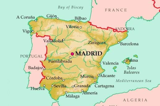 Мадрид на карте
