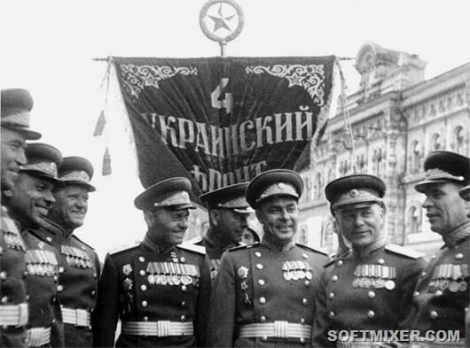 1945 год, Брежнев на Параде Победы