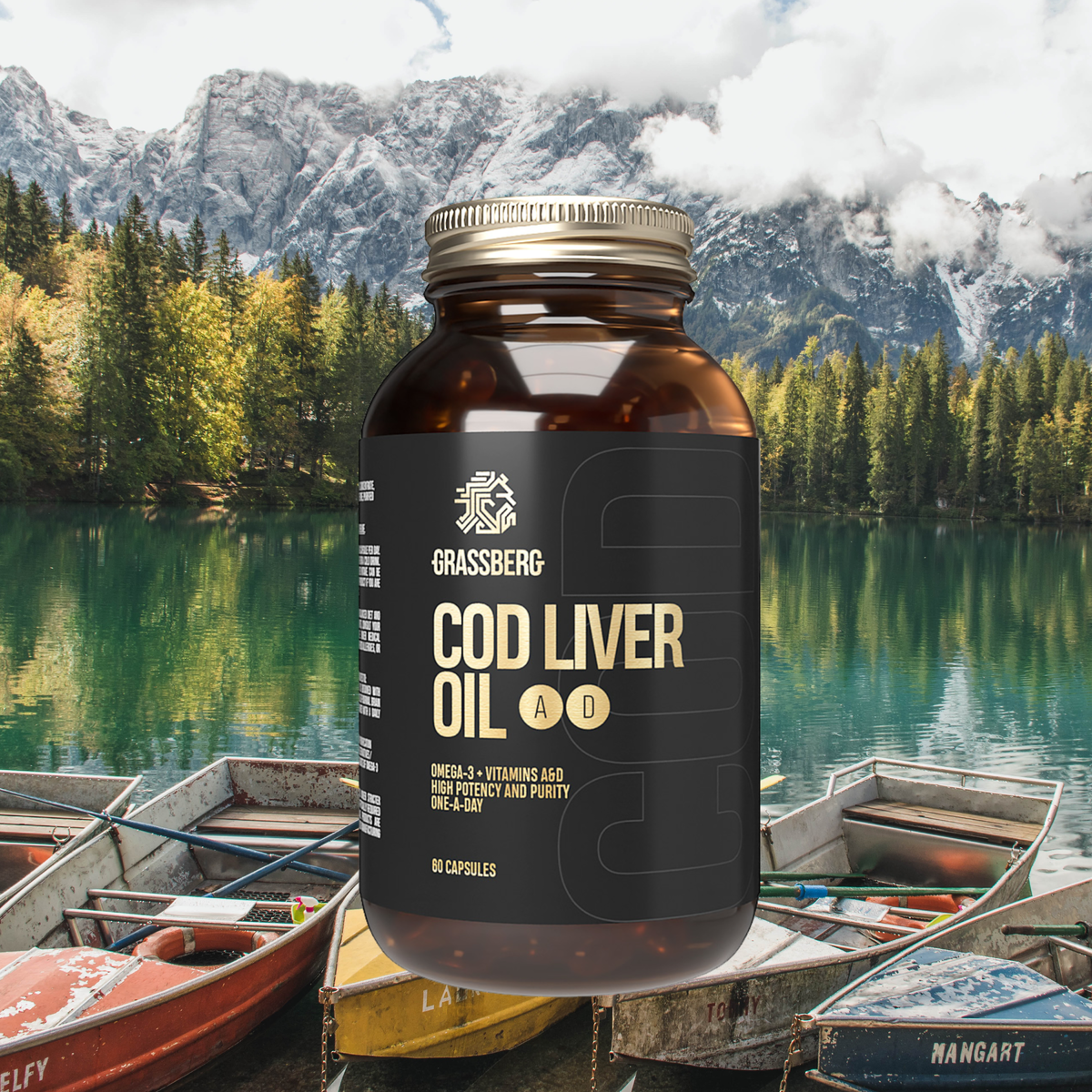 COD LIVER OIL GrassBerg – высококачественный жир из печени трески.  Печень трески отличается высоким содержанием Омега-3 жирных кислот EPA и DHA, а также комплекс дополнен витаминами A, D и E.