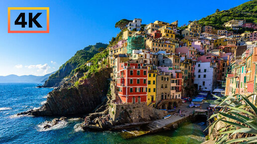 Cinque Terre. Прогулка по улицам VIII века. Живой звук 4K 60fps