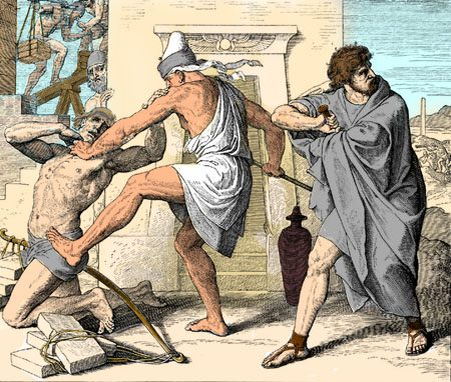 12 Оборотился туда и сюда = כה וכה = КО ВА-ХО и увидел, что нет человека = אין אישׁ = АЙН ИШ, и убил египтянина, и скрыл его в песке. (Исх.2:11,12)