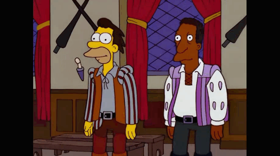 Намазанные ядом Карл и Ленни. "Гамлет до нас дотронется – и умрет" //Симпсоны (The Simpsons), s13e14 © 20th Century Fox Film Corporation