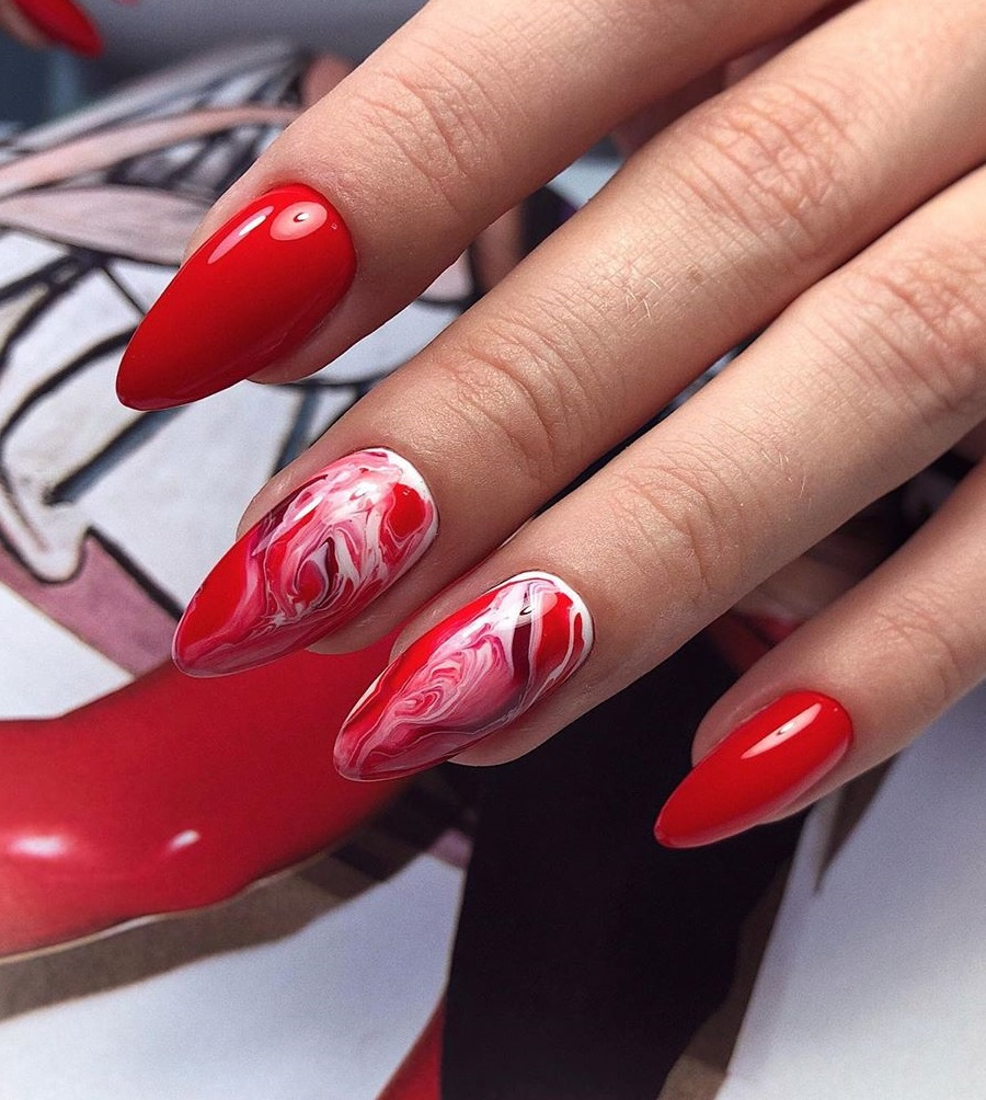 Инкрустация, стразы Red nails, Red nail art designs, Red nails glitter