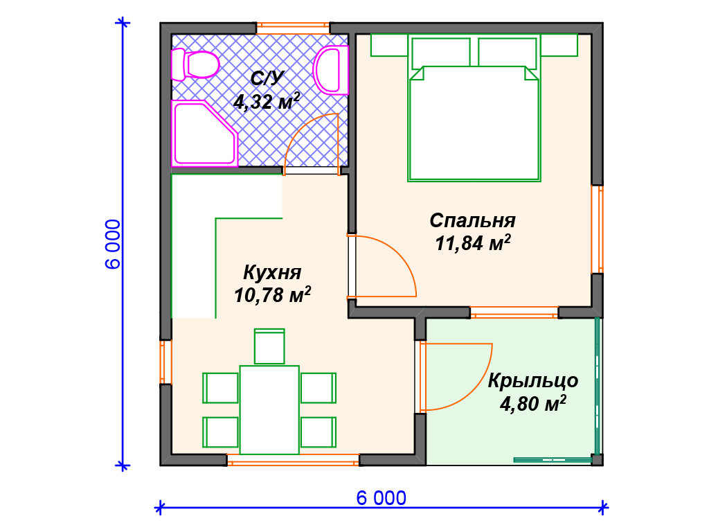 Модульный коттедж 30 кв.м./ 2 модуля