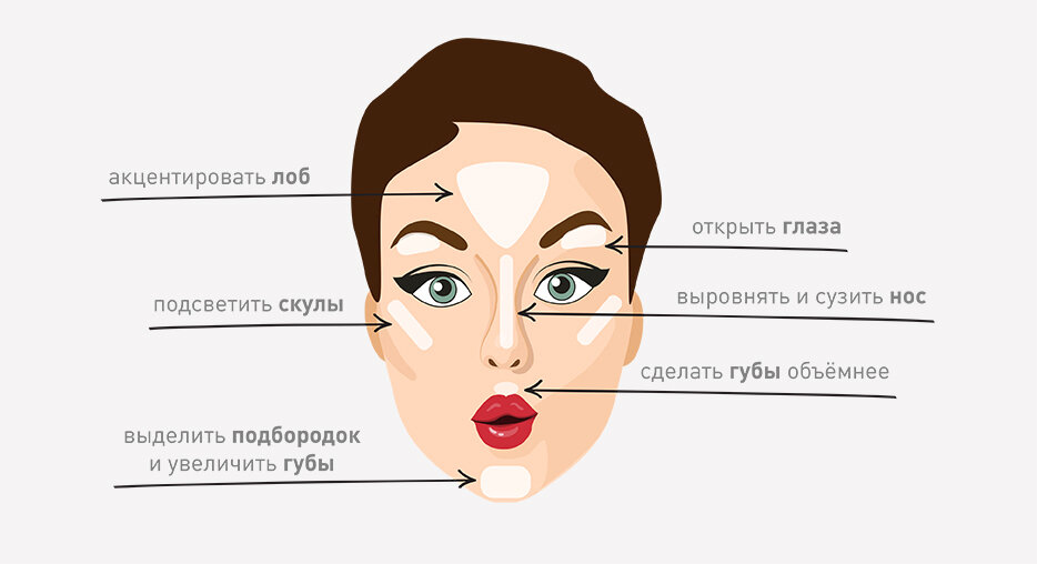 Что сперва наносить. Правильная схема нанесения хайлайтера. Хайлайтер схема нанесения. Как наносить хайлайтер схема.