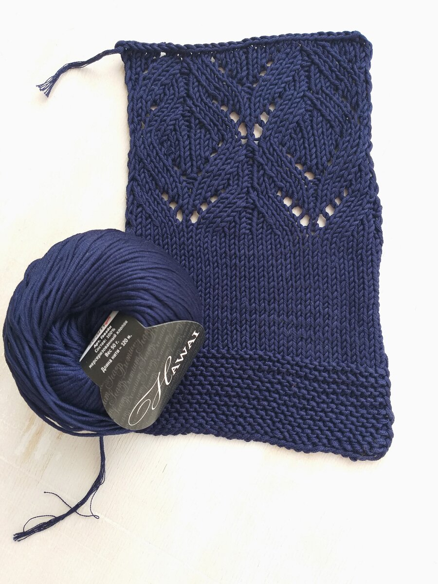 Образец связан на спицах 3.5