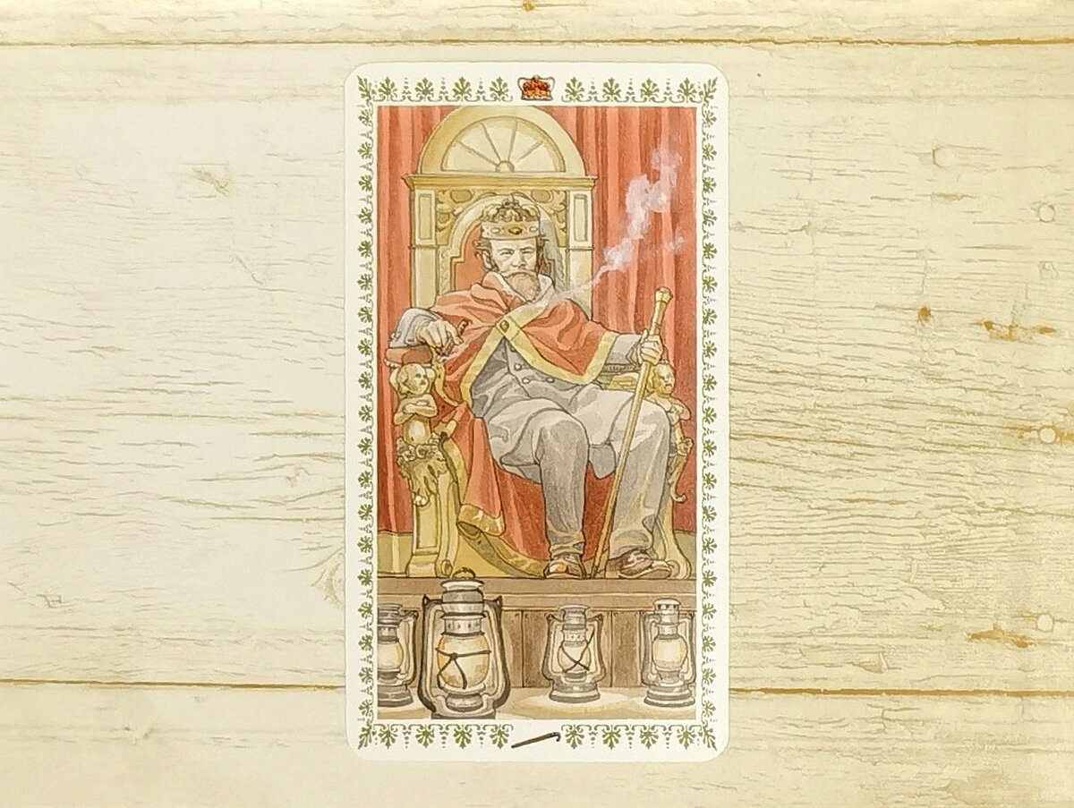 Аркан "Король Жезлов". "Романтическое Таро".