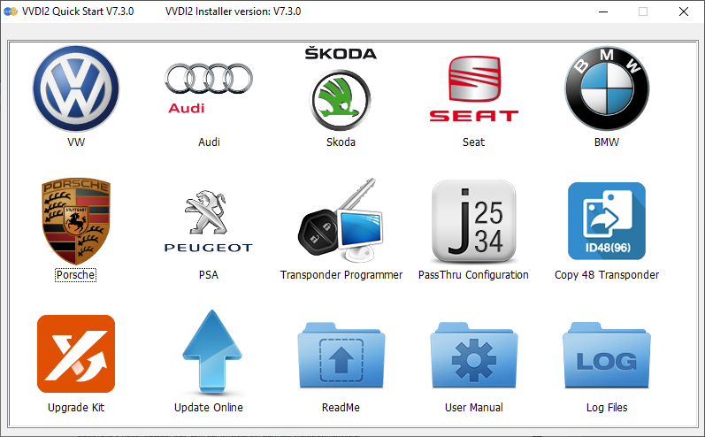 Главное окно программы VVDI2
