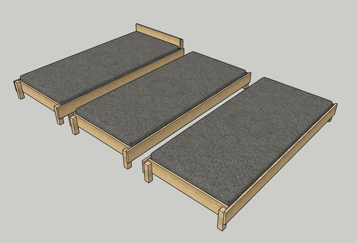 Развернутый парк кроватей