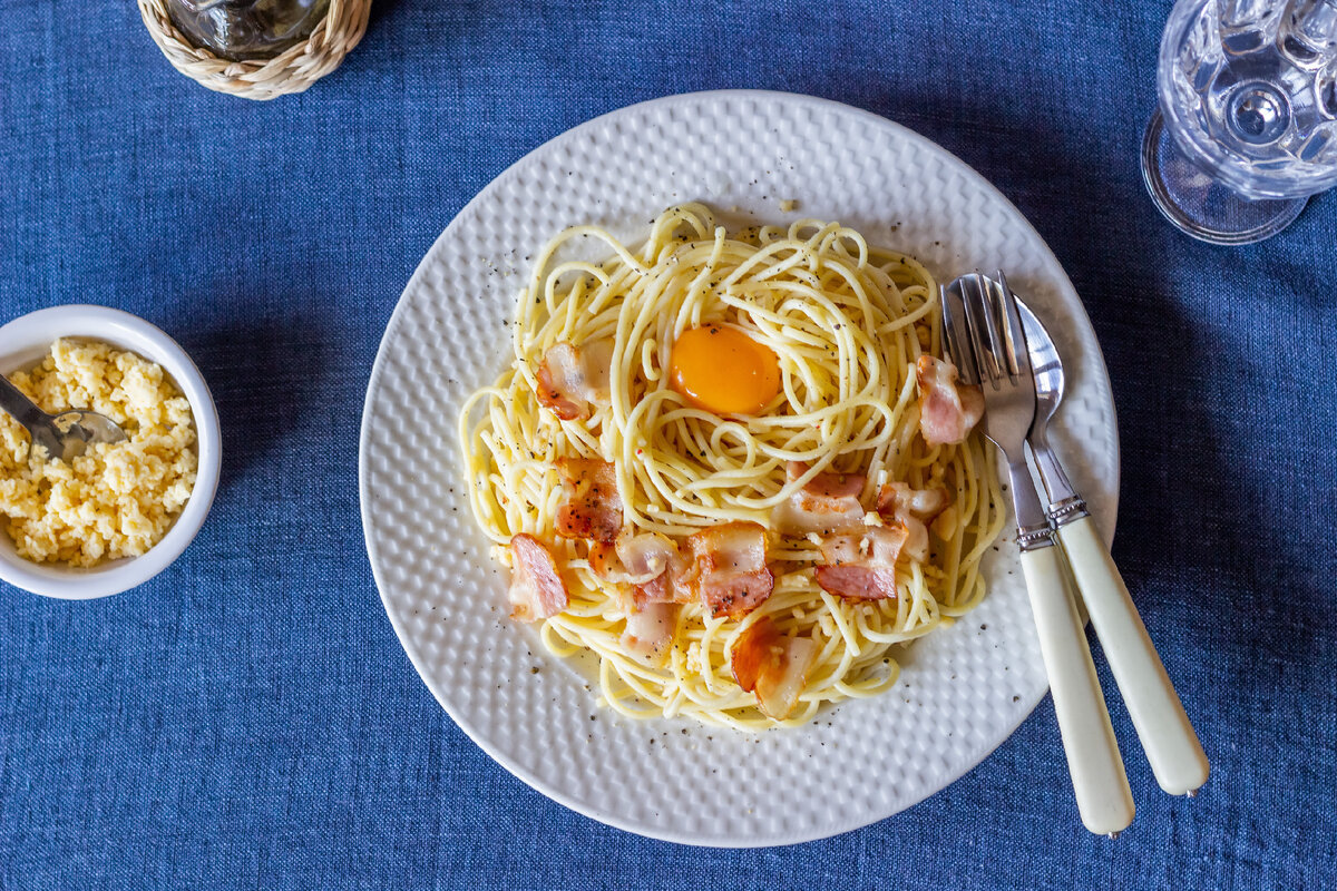 Классическая паста карбонара с беконом и сливками | Еда от ШефМаркет | Дзен