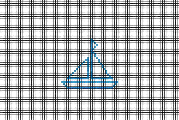 Схема для филейного вязания "Парусник"