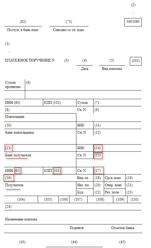 Статус в платежках в 2024