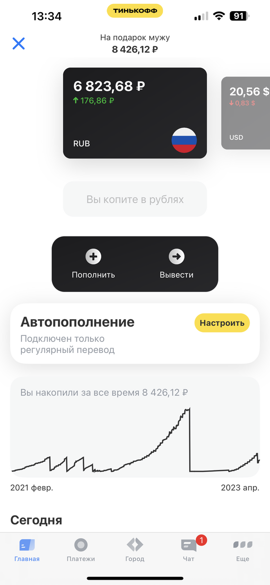 Скриншот из приложения банка