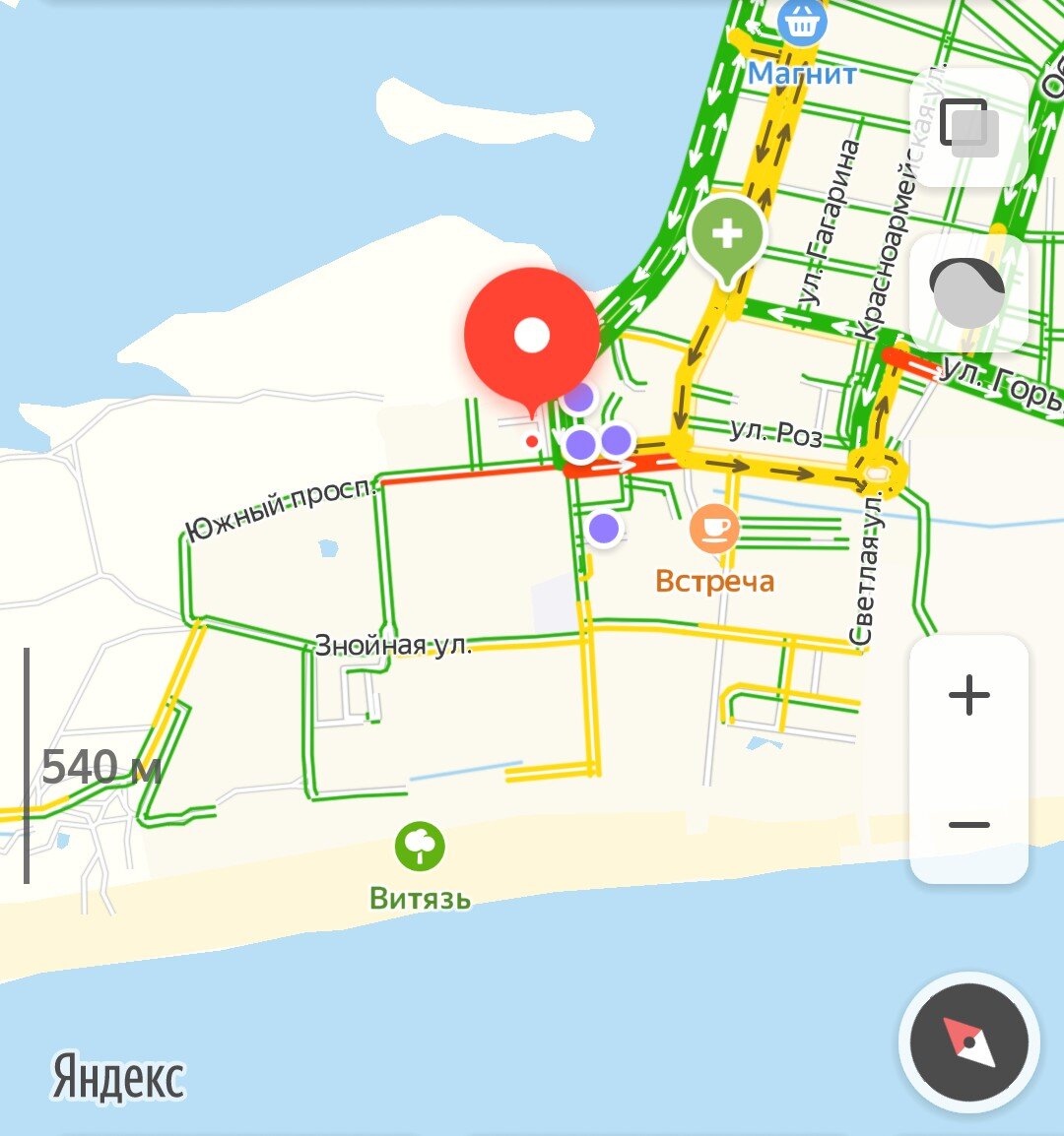 дикий пляж в витязево на карте