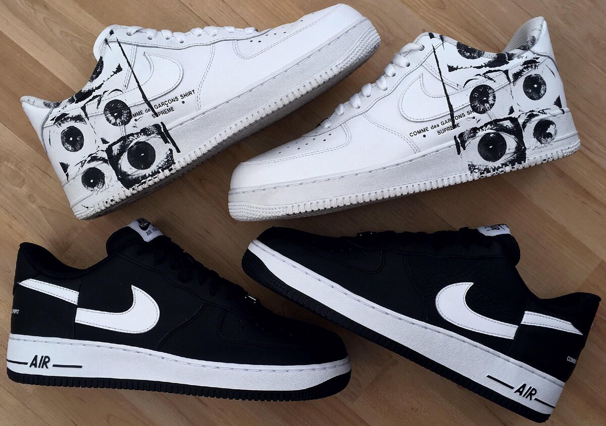 Nike air force 1 x CDG (comme des garcons) x Supreme 2017 года