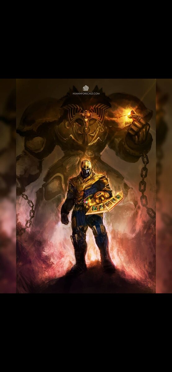 Думаю не секрет что Танос самый сильный из всех во вселенной марвел а эта картинка показывает всю его силу! 