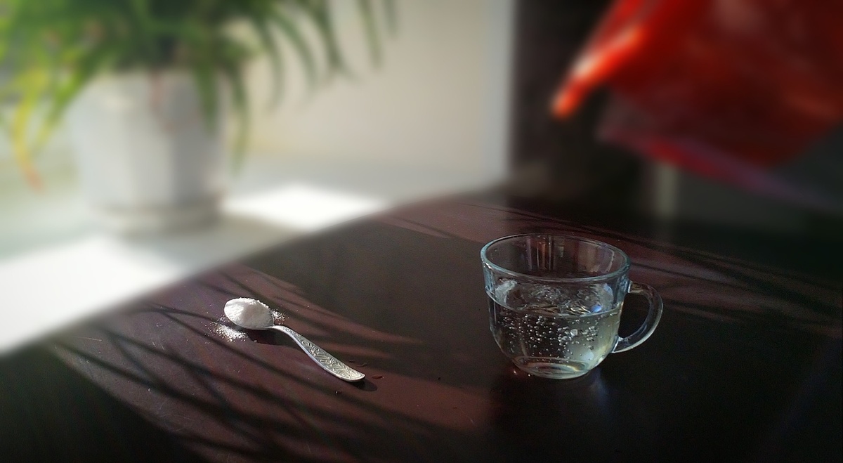 Чистая фильтрованная вода и обычная поваренная соль.