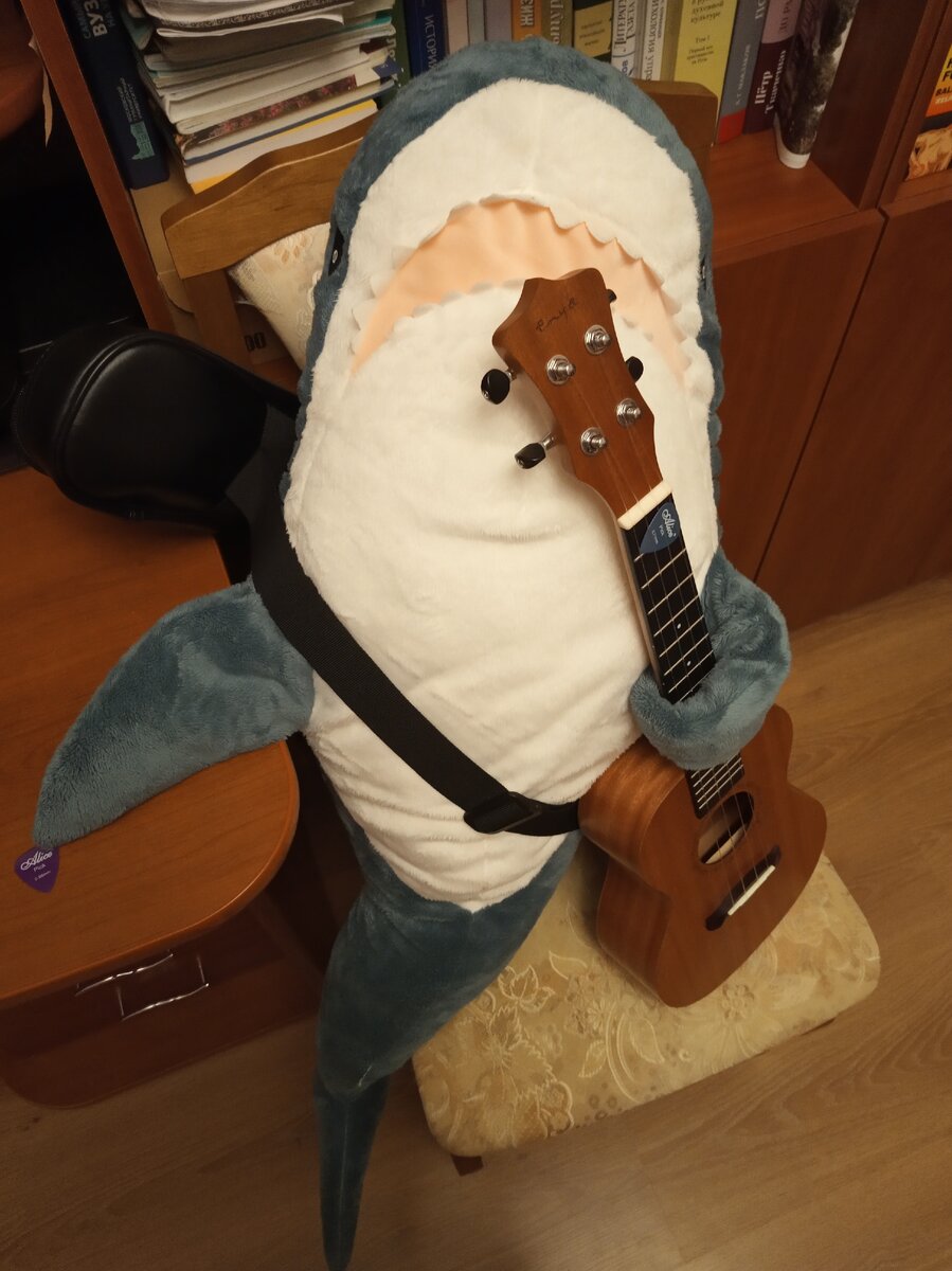 Моя акула, которая из икеи. Ей тоже нравится укулеле