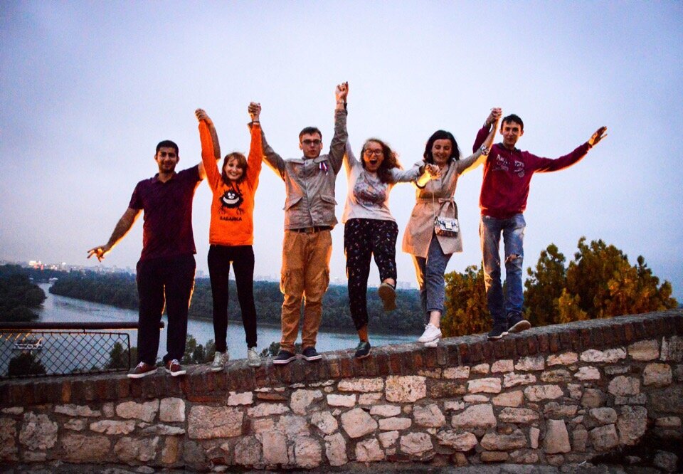 Сербия, Белград. Группа российских практикантов.
