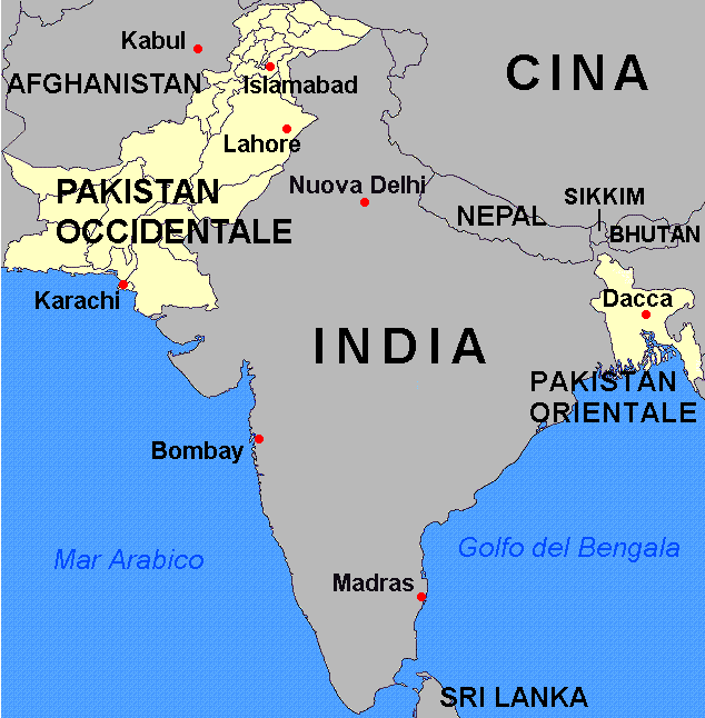 Слева - Западный Пакистан, а справа - Восточный, всё логично.