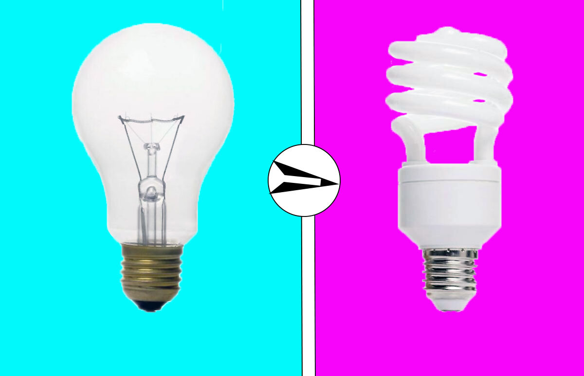 Не простой переход от обычной лампочки к энергосберегающей лампочке. 