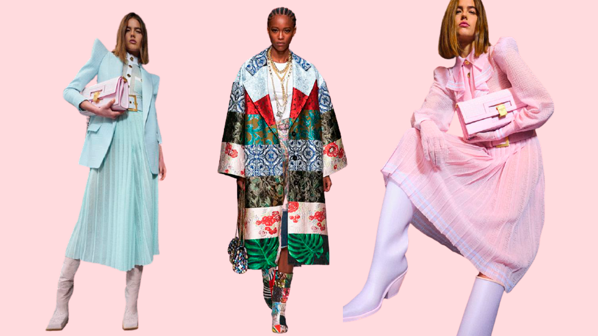 Это образы из коллекций весна-лето 2021. Цвет, силуэты и детали стиля этой одежды можно увидеть не только в магазинах Balmain и Dolce&Gabbana. Какие тенденции здесь видите вы? Напишите в комментариях