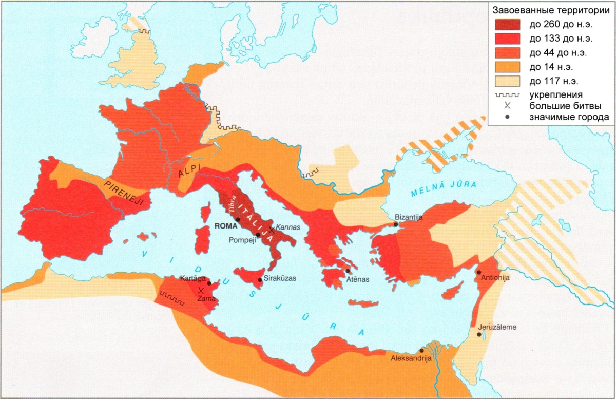 Римская империя в первые века нашей эры карта