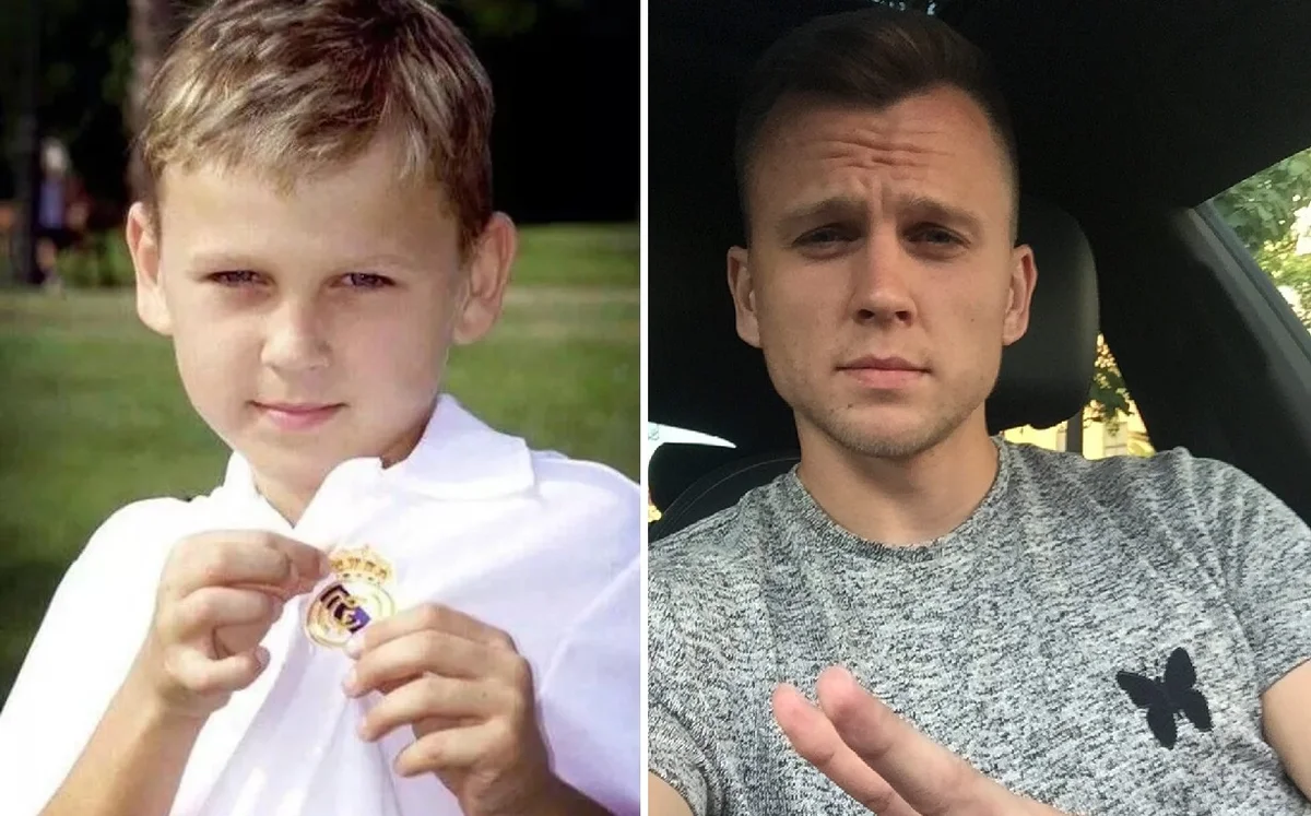 Денис Черышев в детстве и сейчас