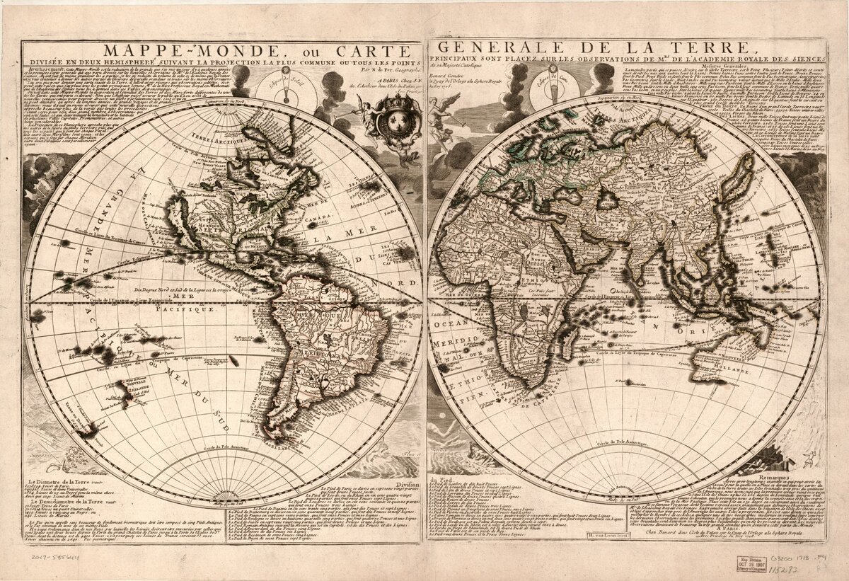 Загадочные карты мира 18 века.