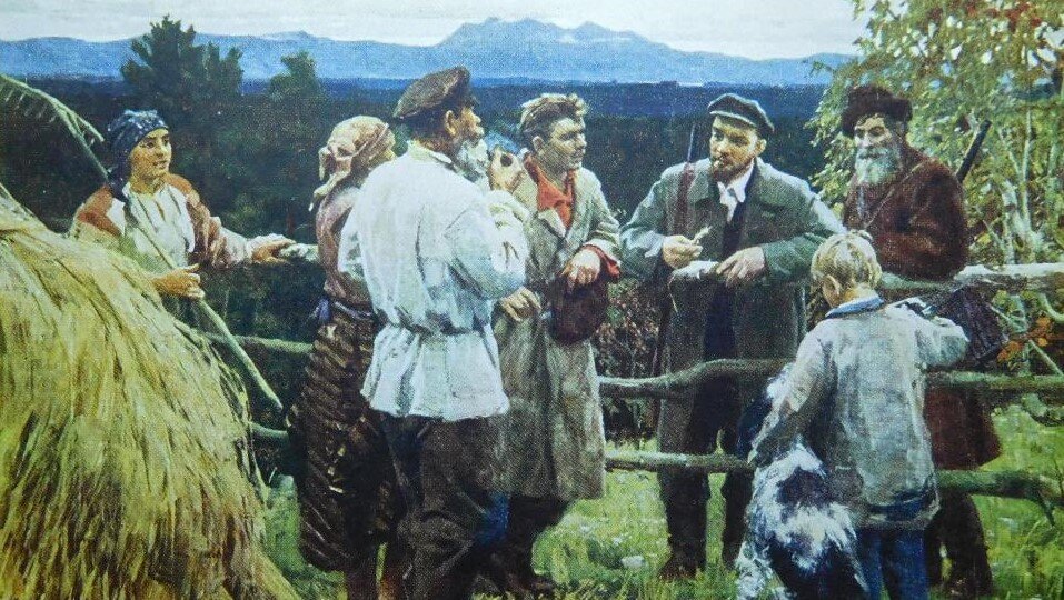 «Ленин среди крестьян с. Шушенское» Художник В. Басов.